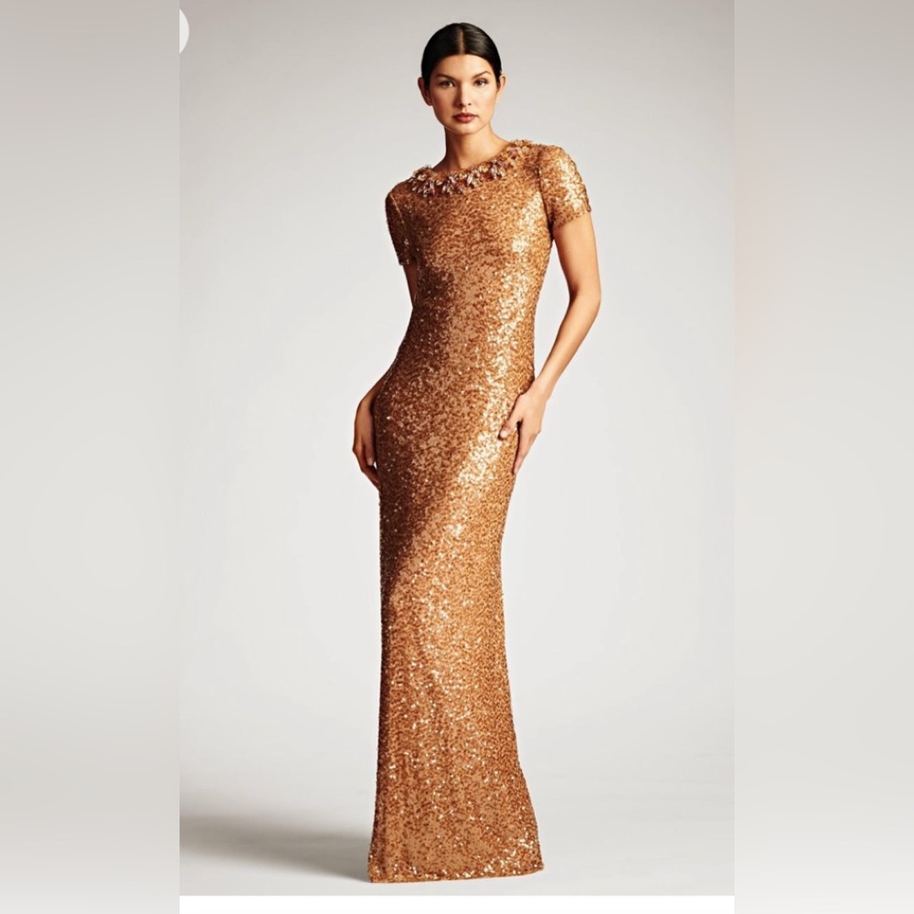 SACHIN + BABI Shiloh Honey Sequin Gown New with Tags Size 6